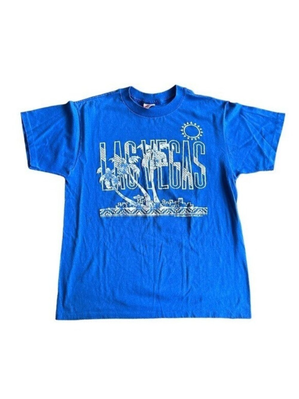 Las Vegas Strip Mens L 1988 Vintage Retro Graphic Tee T-Shirt 80's Single Stitch